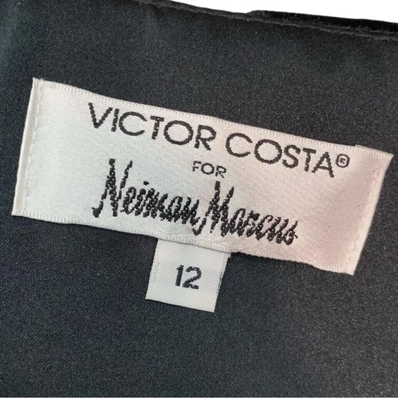 Victor Costa Neiman Marcus Velvet Patchwork Textured Formal Jacket Black Size 12 - Picture 6 of 7